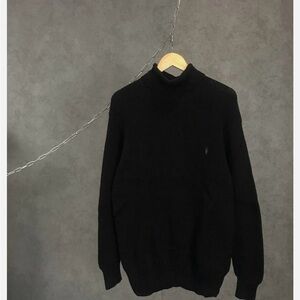 AllSaints Wells Roll Neck Waffle Knit Sweater Black Men’s Size Large